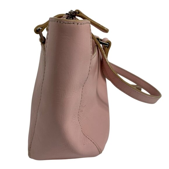 Etienne Aigner Ballet Pink Leather Shoulder Bag Zip Closure Dividers Pockets - Picture 9 of 16